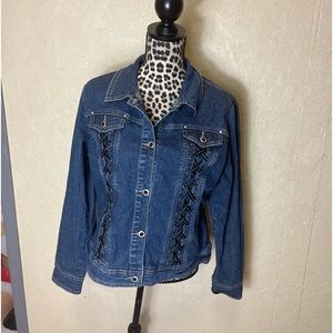 Lace Up Denim Jacket